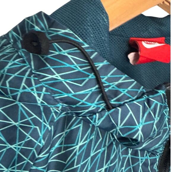 Nike Women’s Teal Abstract Windbreaker Jacket Size M Lightweight - Picture 4 of 13